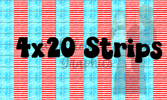 4x20 watercolor stars and stripes scrunchie yard -wg