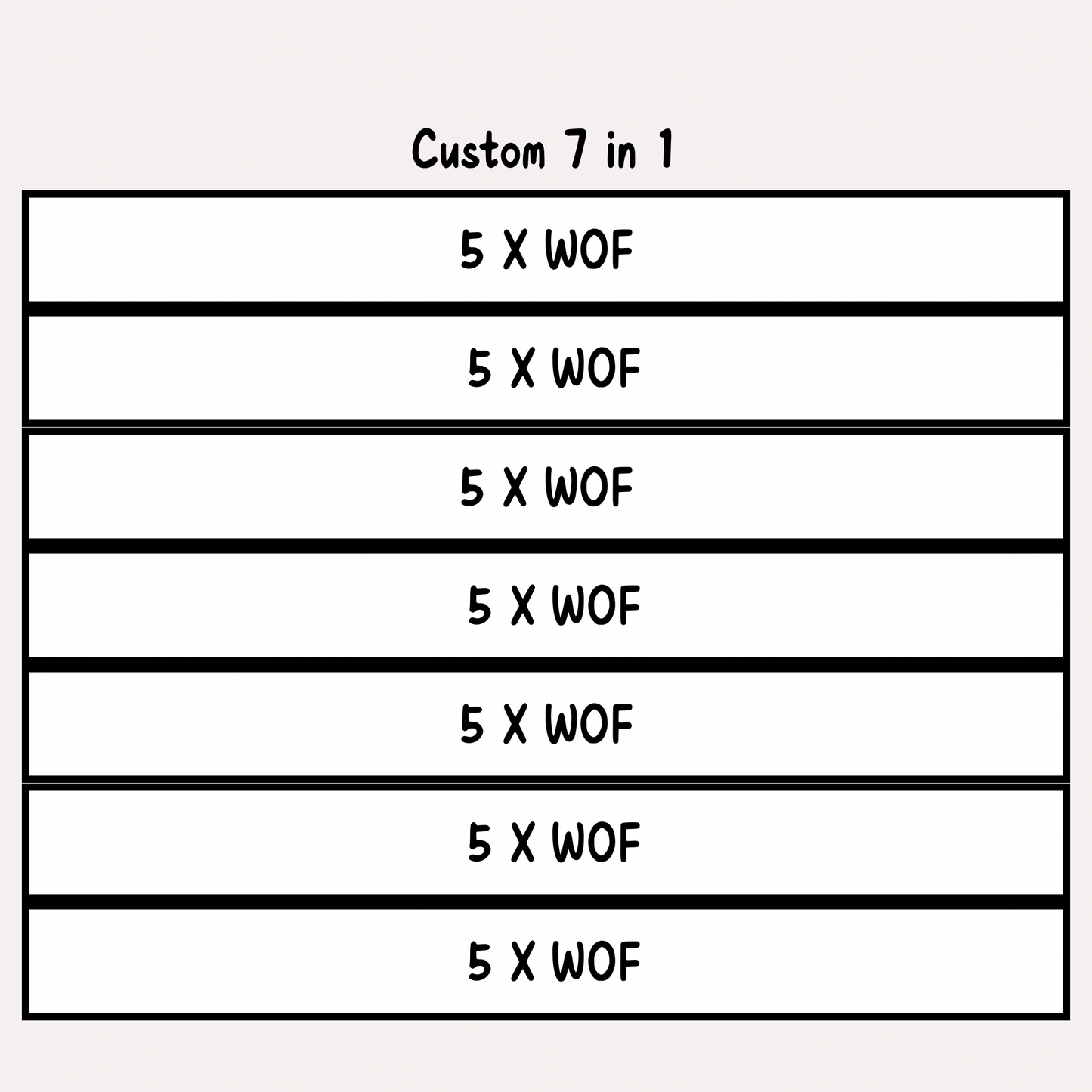 Custom 7 in 1  ( 7 5xwof strips )